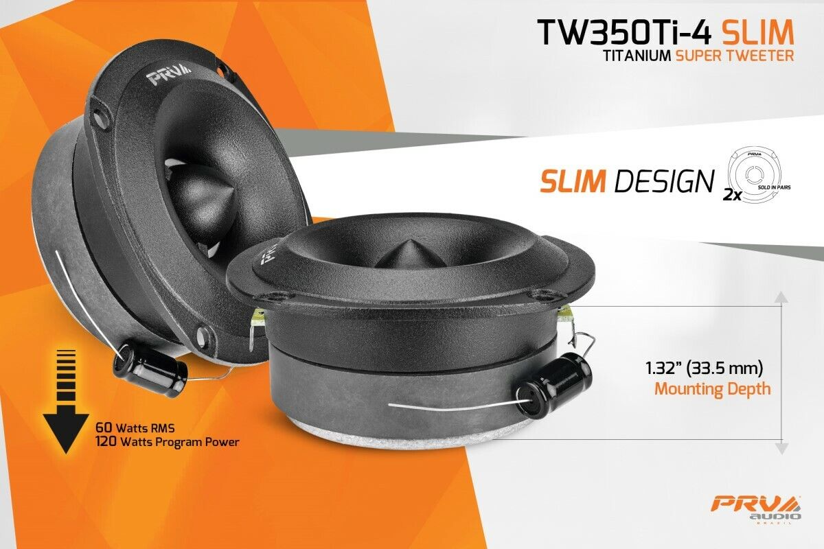 4x PRV 6.5" Midbass Speakers 6MB200-4 v2 + 4x Shallow Tweeters TW350Ti-4 SLIM