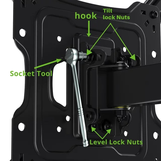 USX MOUNT Full Motion Tilting Swivel TV Wall Mount for 23-55 Inch TVs with Max VESA 400x400mm & 77lbs